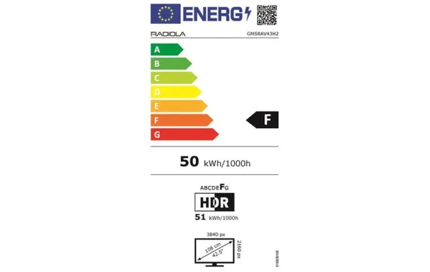 RADIOLA Téléviseur UHD 4K RA GMSRAV43H2